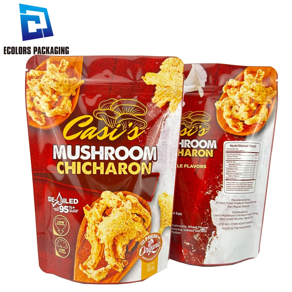 Low MOQ Snack Chips Food Packaging Zipper Mylar Bag Stand up Pouch