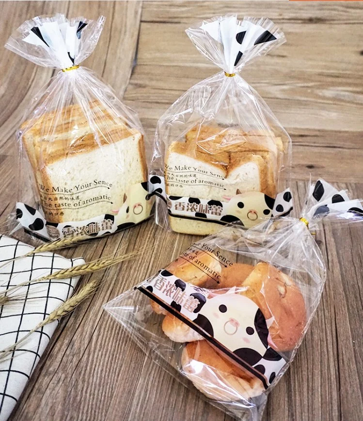 PLA Clear Transparent Bread Die Cut Plastic Take out Bags