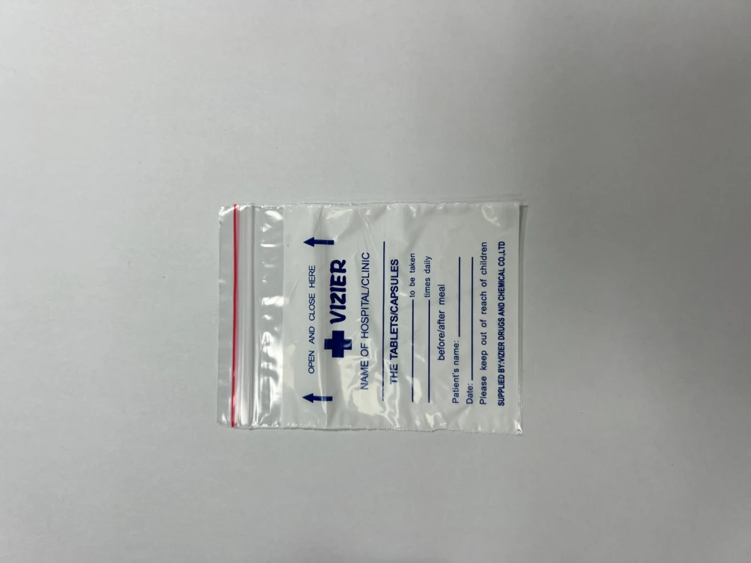 Drug Envelope Bag for Packing Pills/LDPE Custom Size Printed Plastic Medicine Dispensing Writable Medical Pouch Dispensing