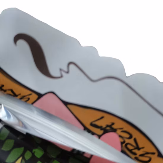 カスタム印刷されたホログラフィック防臭包装 3.5 グラムのダイカットバッグ特殊な形状のマイラーバッグ