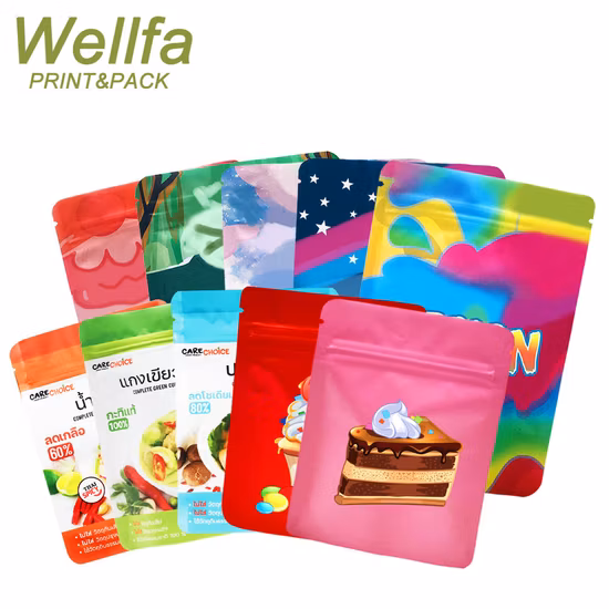 新しい 3.5 グラムのカスタムクッキーアルミホイルマイラージッパーフードバッグ