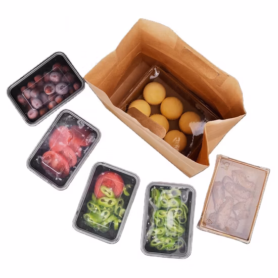 テイクアウト食品用のダイカットギフト包装紙袋、クラフト紙テイクアウトバッグ