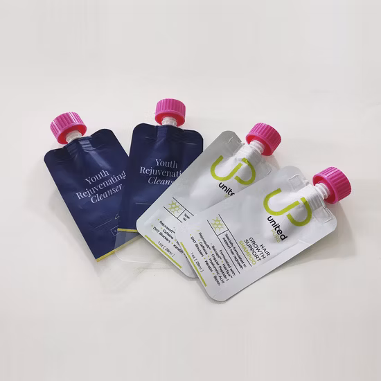 200 ミリリットル 500 ミリリットル透明 PET/PE リサイクル可能なプラスチック Doypack 飲料分配バッグ液体洗剤、ジュース、飲料、ワイン用